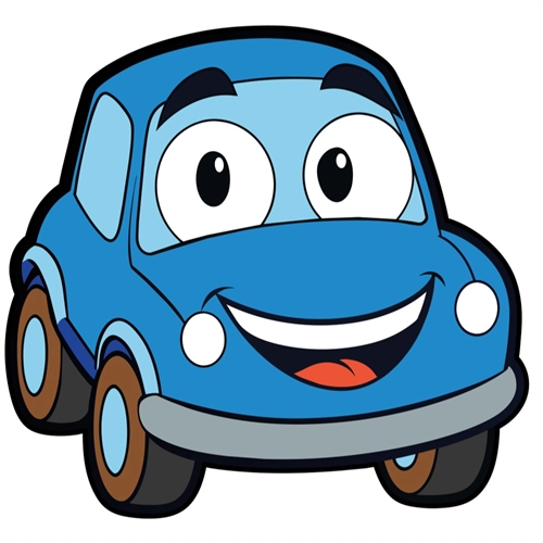 Car Theme Blue Compact Car Transparent Sticker